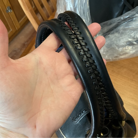 Dooney & Bourke Black Florentine Flap Satchel with Whipstitch - Picture 16 of 16